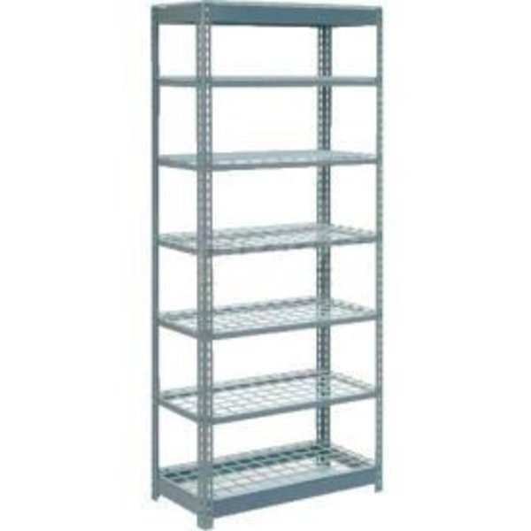 Global Equipment Heavy Duty Shelving 36"W x 12"D x 84"H With 7 Shelves - Wire Deck - Gray 717411